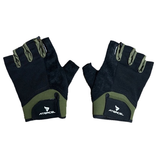 Atercel Black Green  Workout Gloves Exercise Weight Lifting Size XL (0343) - Picture 1 of 7